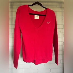 Hollister red V-neck sweater